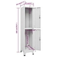 thumbnail image 4 of vidaXL Adult Locker Cabinet with 2 Compartments - 38x45x180 cm, 4 of 5
