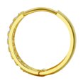 thumbnail image 3 of Wellingsale Ladies 14k Yellow Gold Polished 4mm CZ Hoop Huggies Earrings (15 x 15 mm), 3 of 7