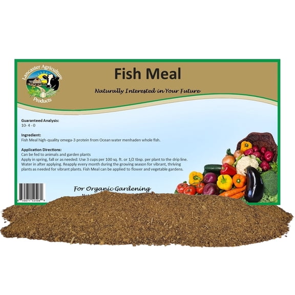 Fish Meal Fertilizer 16 Pounds for Vegetable Gardens, Flower Beds, Outdoor Plants, Trees & Shrubs - Ideal Nutrient-Rich Blend for Healthy Growth & Vibrant Blooms - Lancaster Agriculture Products
