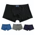 thumbnail image 6 of zeranth Men Underpants Plus Size High Elasticity Seamless Pocket Solid Color Soft Breathable Stretchy Waist Quick Dry No Constraint Mid Waist Men Boxers Underwear, 6 of 7