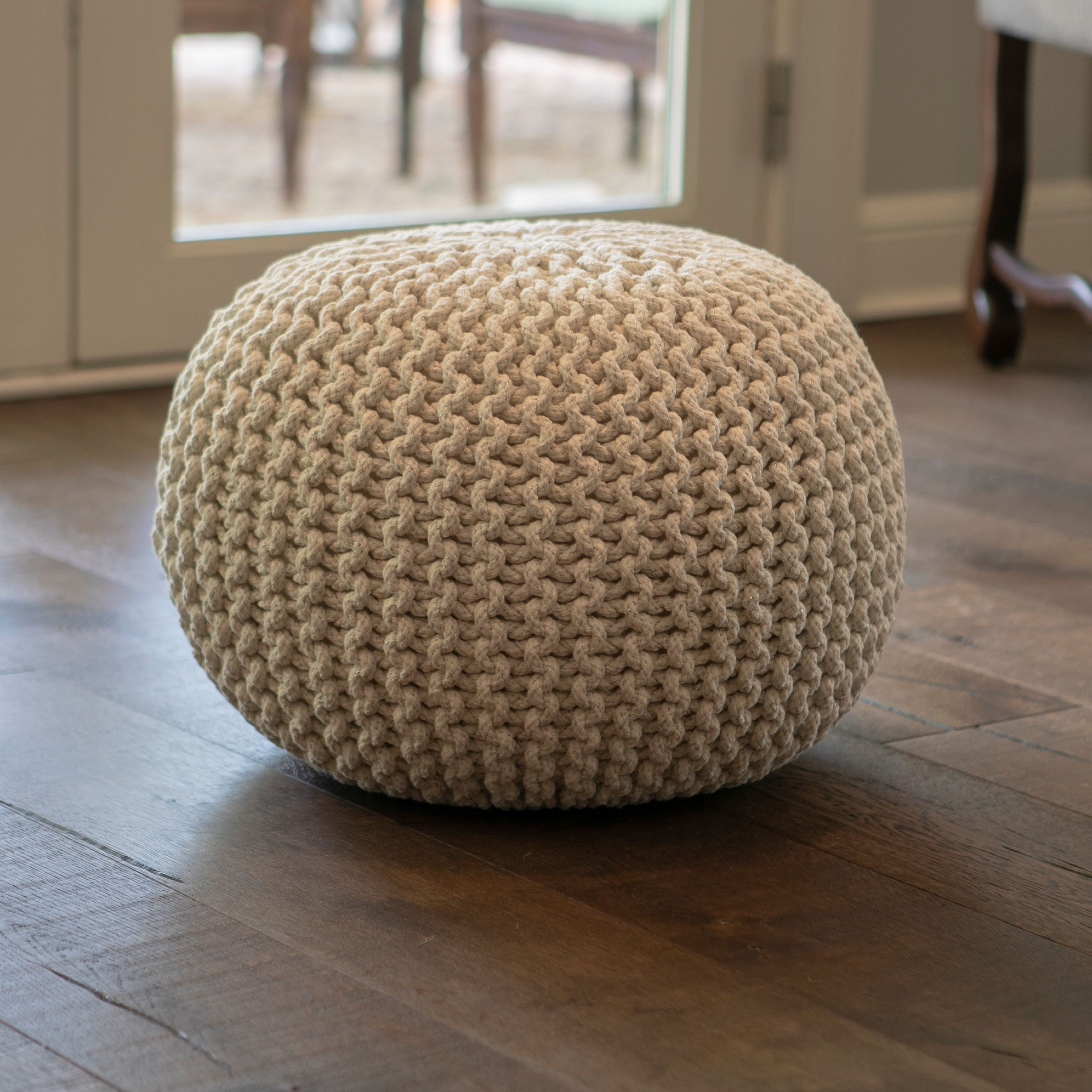 Décor Therapy Lola Round Lurex Pouf