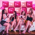 thumbnail image 5 of LQQBOX Pink Square Foil Balloon Wall, 25 PCS Double Sided Pink Square Balloon Backdrop for Girls Women Bachelorette Anniversary Birthday Party Decoration, 5 of 7