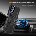 thumbnail image 5 of Designed for Samsung Galaxy A16 5G/4G Armor Case with Camera Cover Stand, Shockproof Protection, Support Magnetic Wireless Charger Rugged Cover for A16 5G/4G, Support Car Magnetic Holder - Black, 5 of 7
