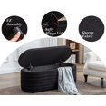 thumbnail image 4 of Guyou Storage Bench with Cushioned Seat, Faux Leather Ottoman, Safety-Stop Hinge – 300lb Weight Capacity, Black – for Entryway, Living Room, Bedroom, 4 of 7