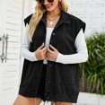 thumbnail image 3 of HTNBO Denim Jean Vest for Women Oversized Sleeveless Button Down Denim Jean Vest Waistcoat Shacket Jacket, 3 of 7