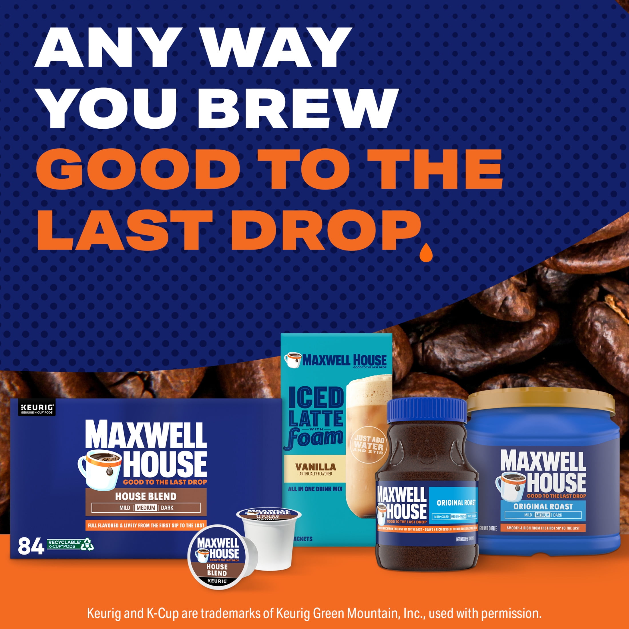 Maxwell House House Blend Medium Roast K-Cup® Coffee Pods, 84 ct Box