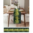 thumbnail image 3 of Spring Floral Table Runner 48 Inches, Modern Oil Painting Yellow Green Botanical Bed Runner Dresser Scarves Tabletop for Indoor Outdoor Parties/Ceremony/Banquet, 13" x 48", 3 of 8