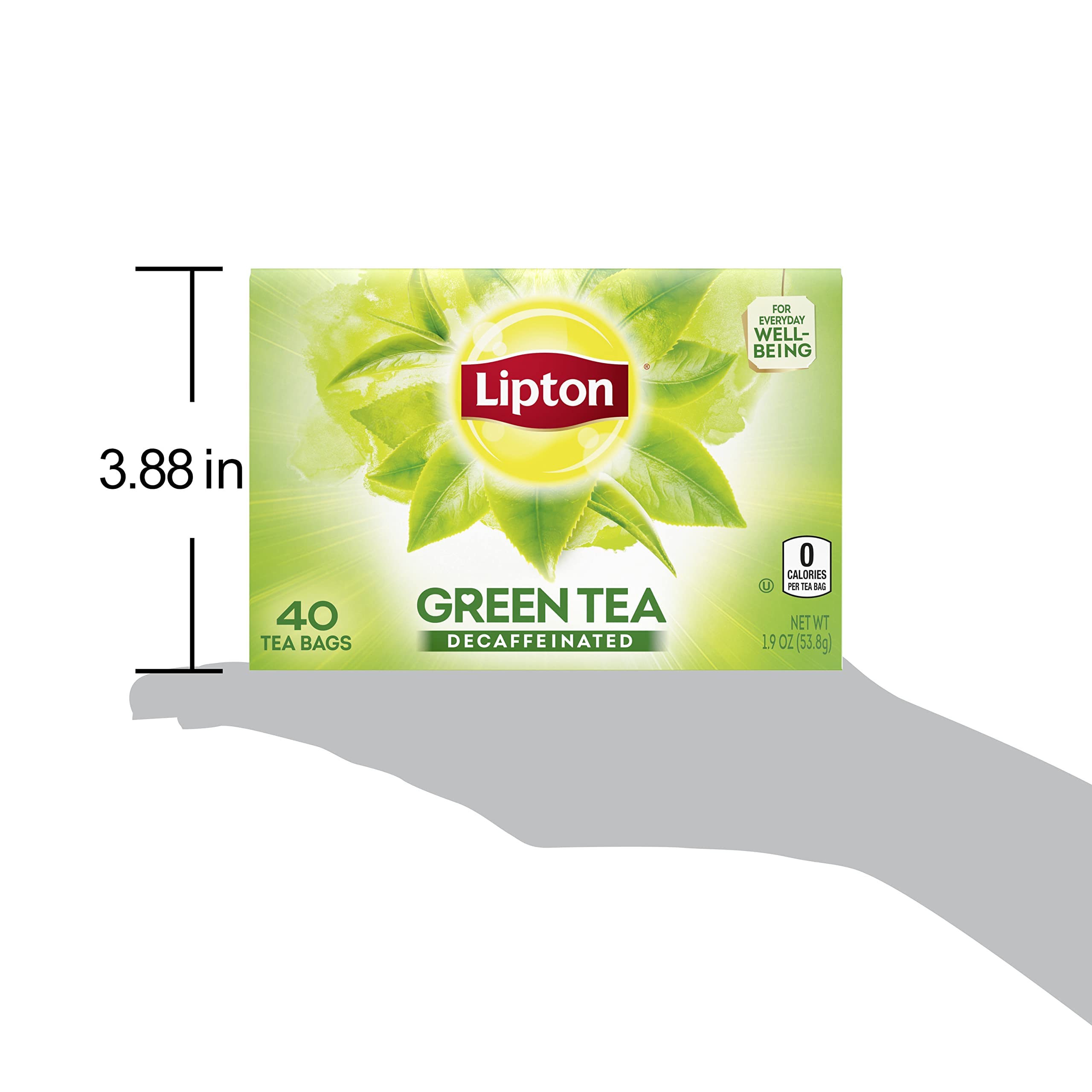 Lipton Decaffeinated Green Tea Bags for Health and Wellness, Hot or Iced, 40 Tea Bags (Pack of 6)