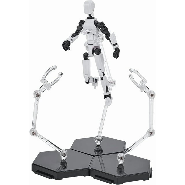 3 Pcs Action Figure Stand Black Assembly Action Figures Display Holder Splicable Base Model Support Stands Miniature Model Bases Compatible with HG RG SHF 1/144
