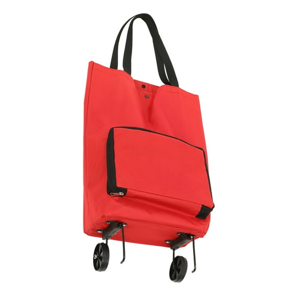 OUNONA Grocery Cart With Wheel Foldable Shopping Trolley Tote Bag Rolling Grocery Cart With Wheel
