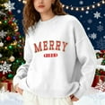 thumbnail image 2 of Fiaer Merry Christmas Women's Sweater Lined Warm Knitted Pullover Oversized Thermal Long Sleeve Loose Fit Crew Neck Warm Xmas Tops White XL, 2 of 5