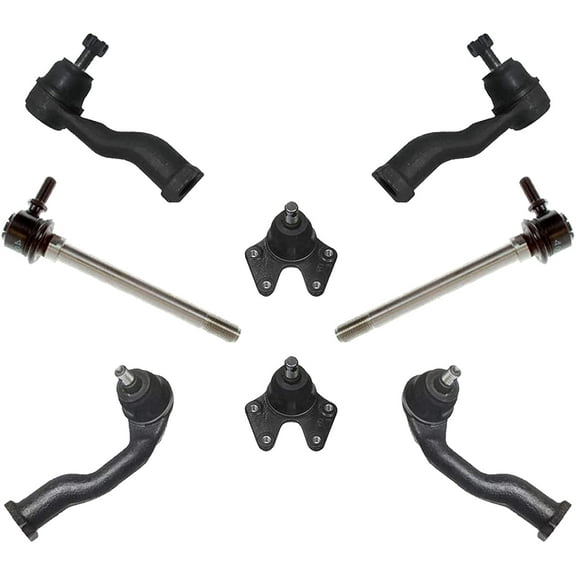 Detroit Axle - Front Sway Bars for 1995-2002 Kia Sportage   Tie Rods   Ball Joints - 8pc Set