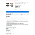 thumbnail image 2 of Front Brake Pad Set - Compatible with 2000 - 2005 Toyota Celica GTS 2001 2002 2003 2004, 2 of 2