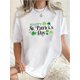 thumbnail image 2 of Camiseta de manga corta para mujer transpirable Moda de veranoWomen's St. Patrick's Day T-Shirt - Casual Crew Neck, Short Sleeve, Stretchy Polyester Blend, MachinCamisetas de verano para mujer, mang, 2 of 6