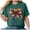 Dark Green_1, variant on Godom Halloween T-Shirt Women Graphic Tees Shirt Short Sleeve Casual Funny Halloween Party Shirts