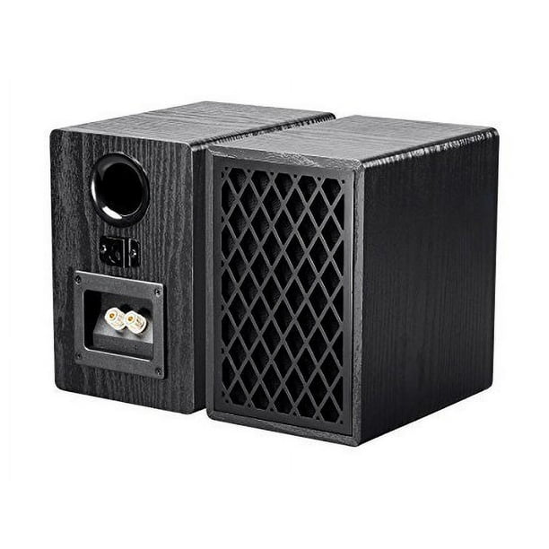 Monoprice Retro Bookshelf Speakers 4inch 2Way, Black (Pair) Walmart.ca