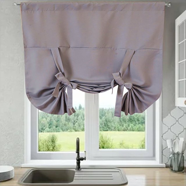 HAOAN Contemporary White Solid Print Kitchen Curtains 30 x 46 In