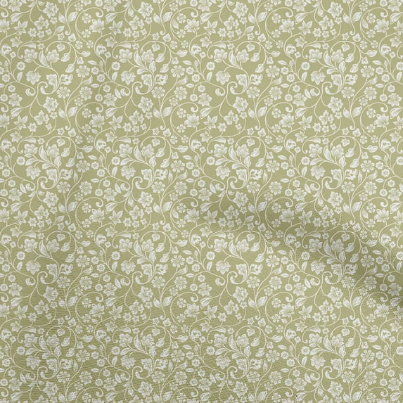 oneOone Cotton Cambric Light Olive Green Fabric Asian Block Dress Material Fabric Print Fabric By The Yard 56 Inch Wide