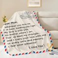 thumbnail image 3 of wajoiu Gift for Mom, 50"x60" Enovlope Throw Blanket -Sweet Word Birthday Christmas Mother''s Day Love''s Gifts for Her Bedding Sofa Couch Soft Flannel, Letter Beige White, 3 of 6