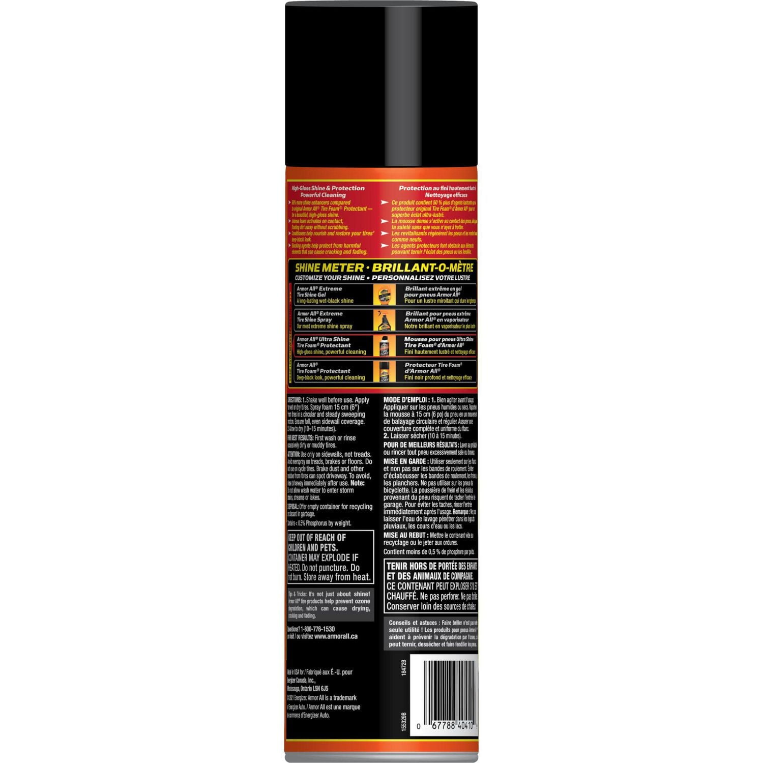 Armor All Ultra Shine Tire Foam Protectant Aerosol (18 ounces), Tire Foam Protectant Aerosol