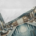 thumbnail image 4 of Ambesonne Art Nouveau Fleece Throw Blanket Panorama of a Pool Hall 60"x80" Pale Taupe Blue Grey, 4 of 5
