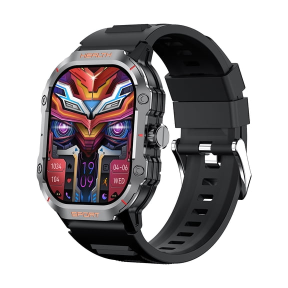 NEXOVA Smartwatch Fitness Tracker 2.01-inch AMOLED Screen Multiple Sports Modes Pedometer NFC Make/Answer Calls Message Notifications IP67 Waterproof