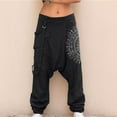 thumbnail image 2 of Edvintorg Harem Pants for Women Streetwear 90S Vintage Hip Hop Casual Loose Pants Fashion Women's Solid Color Printed Harlan Pants Black XXL, 2 of 6