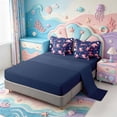 thumbnail image 3 of Manfei Kawaii Axolotl 7-Piece King Bedding,Animals Pattern King Bed in a Bag,Navy Blue Reversible, 3 of 7