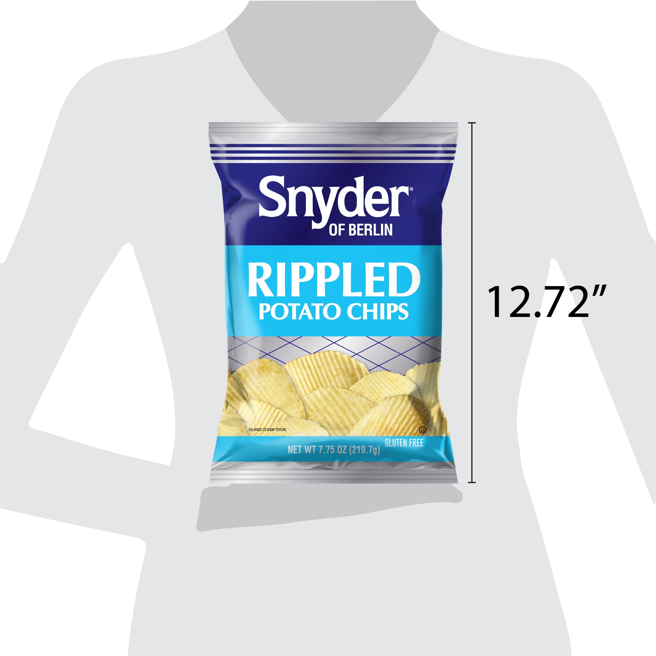 (3 pack) Snyder of Berlin Rippled Potato Chips, Gluten-Free, 7.75 oz Bag
