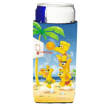 

Carolines Treasures APH0388MUK Bears playing Basketball Michelob Ultra beverage Insulator for slim cans Slim Can