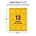 thumbnail image 6 of Avery Printable Square Labels, Bright Yellow, 2" x 2", 480ct, 6 of 11