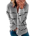 thumbnail image 1 of Winter coats for women Womens Hoodie Striped Full Zip Long Sleeve Lightweight Sweatshirts Jacket Coat, 1 of 2