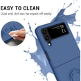 thumbnail image 4 of for Z Flip 4 Case, Galaxy Z Flip 4 Case, Slim Fit Ring Holder Kickstand Liquid Silicone Soft Gel Rubber Bumper Shockproof Case for Samsung Galaxy Z Flip 4 5G 6.7" 2022, Blue., 4 of 15
