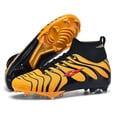 thumbnail image 3 of Zapatos de fútbol de tobillo alto para hombre, zapatos de entrenamiento antideslizantes para exteriores, botas de fútbol con picos largos, tacos de hierba de alta calidad TF/FG, 3 of 5