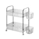thumbnail image 4 of Carro organizador de almacenamiento rodante con ruedas, carro de cocina de 2 niveles con ruedas, soporte para sala de estar, carro utilitario móvil con 2 cestas, 4 of 9