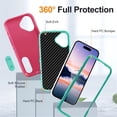 thumbnail image 4 of for iPhone 17 Case, iPhone 17 Phone Case with Built in Kickstand, Shockproof/Dustproof/Drop Proof Heavy Duty Military-Grade Rugged Protective Cover for iPhone 17,Rose Red,For iPhone 17, 4 of 8