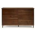 thumbnail image 3 of Modern 6 Drawer Solid Wood Dresser - Walnut, 3 of 8