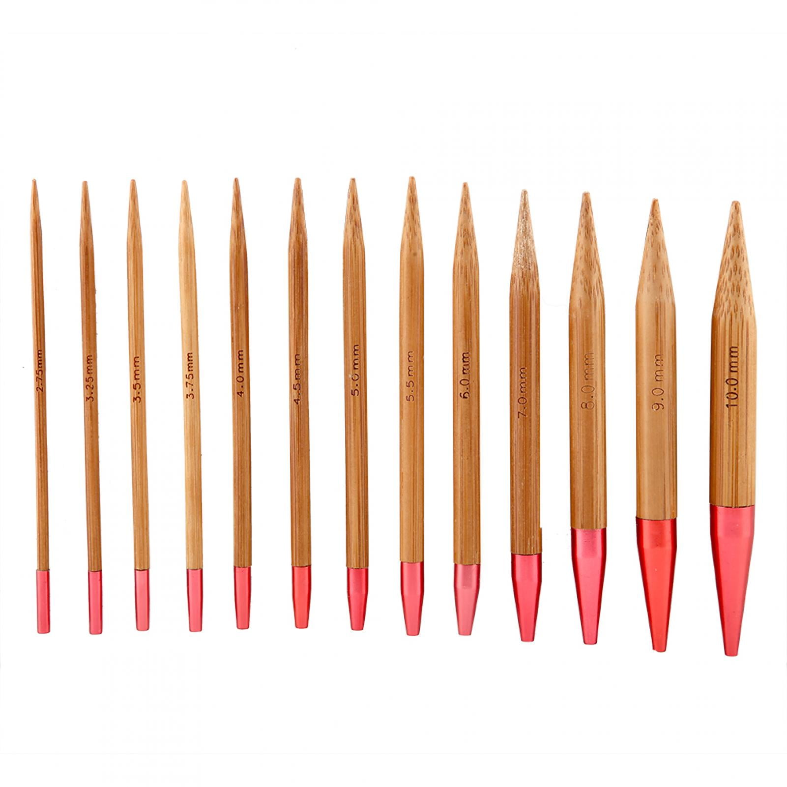Interchangeable Knitting Needles,Interchangeable Carbonized Bamboo Needles Set Aluminum Circular Knitting Needles Ring Set with Storage Bag