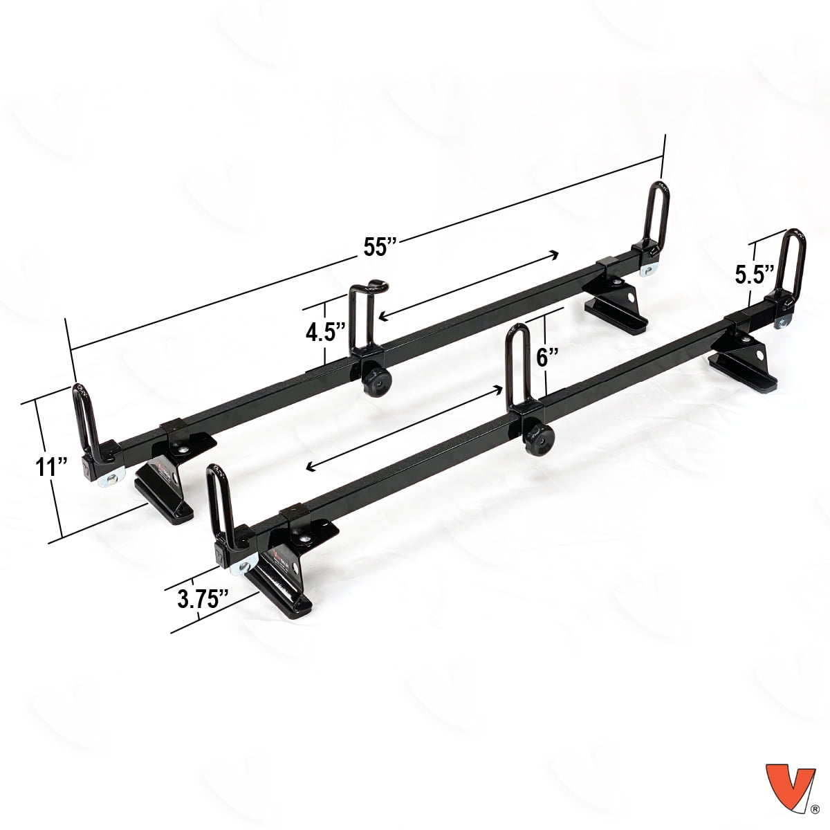 Vantech Heavy Duty 2 Bar Ladder Roof Rack Compatible with Nissian NV200 (Black)