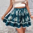 thumbnail image 6 of PNTUTB Summer Women's Bohemian Style Fashion Print Elastic Waist Drawstring Relaxed Wide Leg Shorts, 6 of 6