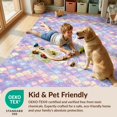 thumbnail image 4 of Design&I 8'x10' Washable Area Rug Mermaid Aesthetic Sparkle Border Kawaii Scale Cute Starfish Purple Flowing for King Size Bedroom, Under Bed, Sleek Flatweave Pet Friendly, 4 of 7