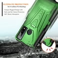 thumbnail image 2 of Nagebee Phone Case Compatible for TCL 20 XE / TCL 20XE with Tempered Glass Screen Protector (Full Coverage), Belt Clip Holster with Built-in Kickstand, Heavy Duty Shockproof Armor Rugged Case (Green), 2 of 5