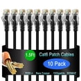 thumbnail image 1 of Cable de conexión Ethernet Lysymixs Cat6 de 0,5 m, paquete de 10 unidades, 10 G, negro, 1 of 6