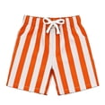 thumbnail image 4 of XINXIAOO Boys Athletic Shorts Summer Lightweight Orange Stripes Active Boys Shorts for Basketball Gym with Pockets 7-8 Years, 4 of 4
