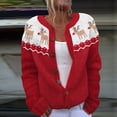 thumbnail image 1 of Cardigan Confort Imprimé Artistique pour Femmes Bouton Cardigan de Noël, 1 of 4