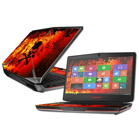 Round Clouds Black Two Light MightySkins Protective Vinyl Skin Decal for Alienware 13 (2015) wrap cover sticker skins Bio Skull ()