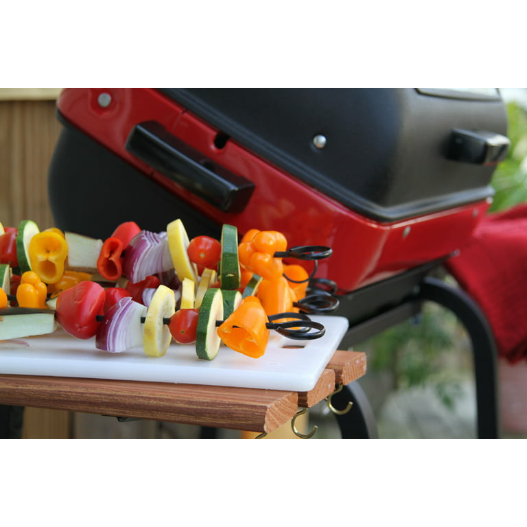 Portable Red with Electric Tables, Two Americana Folding Grill Cart