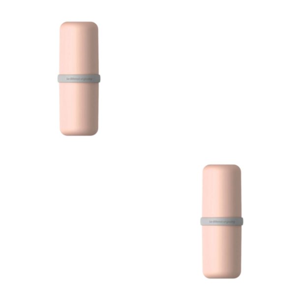 Moyic taza de de viaje de dientes portátil cepillo de dientes caja de almacenamiento titular contenedor de hotel caso accesorios de negocios Rosa 2Conjunto
