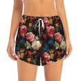 thumbnail image 4 of Lsque Rose Flowers Printed Women's Running Shorts with Liner Pockets,Elastic Quick Dry Workout Athletic Gym Yoga Shorts,Womens High Waist Shorts-Medium, 4 of 9
