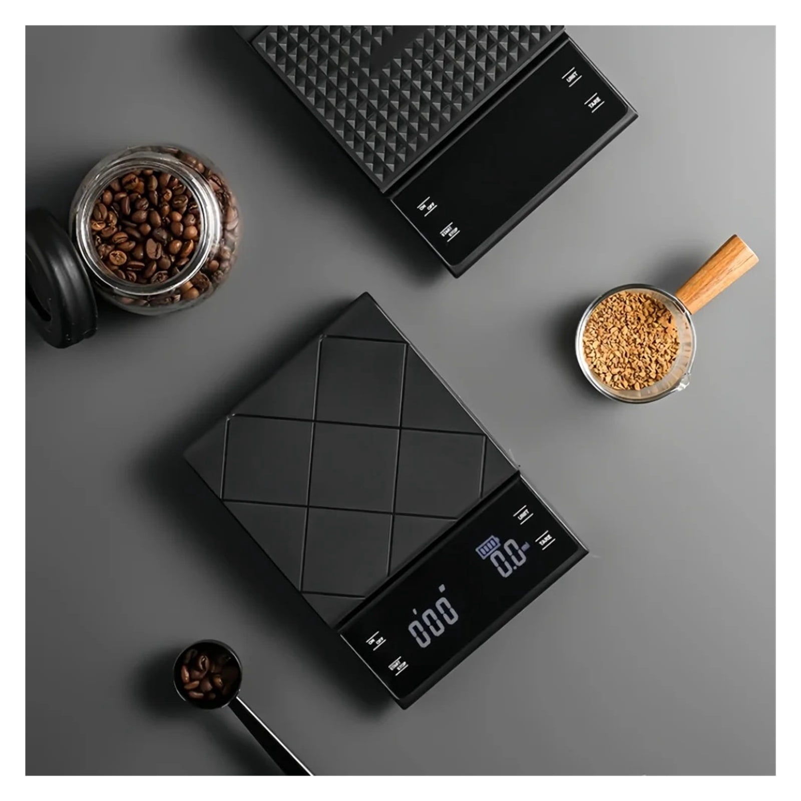 Electronic Coffee Scale with Silicone Pad Digital Food Scale with Timer Precision Portable 3kg ,Multi Measuring Units